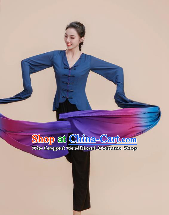 Classical Dance Gradient Color Water Sleeve Blouse Swinging Sleeve Training Costume