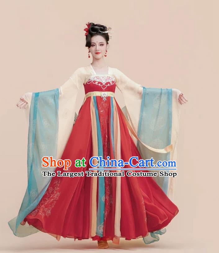 Han Tang Classical Dance Costume Women Hanfu Wide Sleeve Dress Flowing Dance Wear