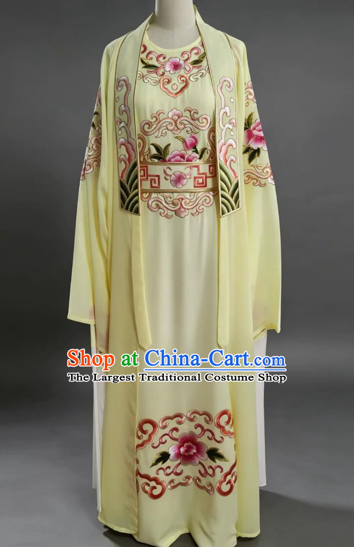 Yue Opera Xiaosheng Yellow Robe Traditional Chinese Scholar Garment Two Piece Young Male Role Costume