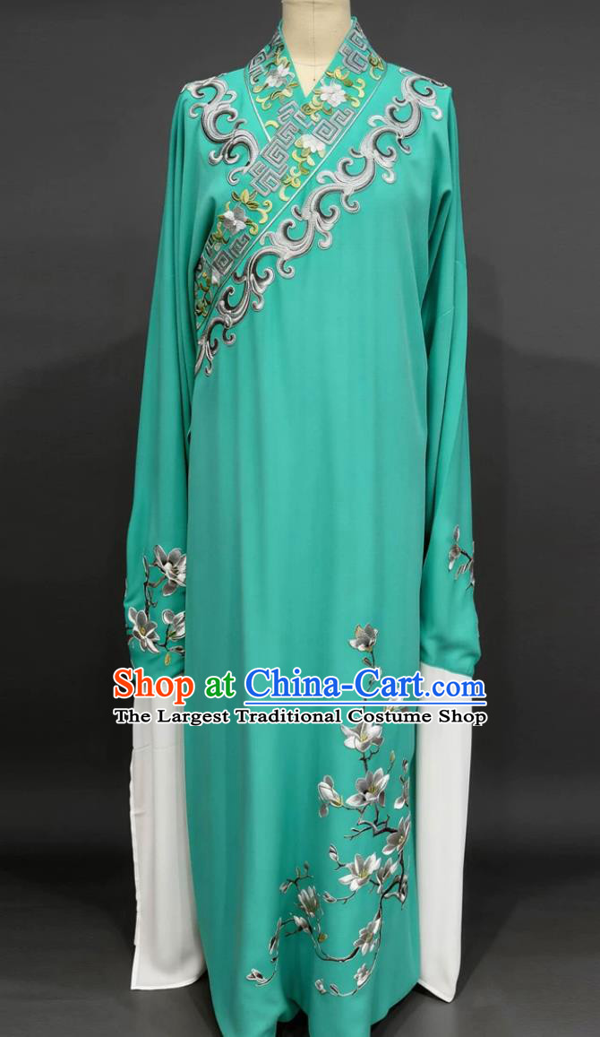 Chinese Opera Young Male Role Liang Shanbo Green Robe Magnolia Embroidery Yue Opera Xiaosheng Costume