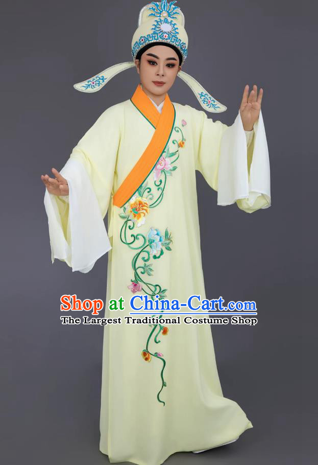 Chinese Opera Costume For Scholar Traditional Stage Performance Clothing Yellow Yue Opera Xiaosheng Robe