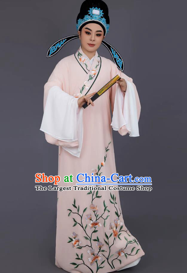 Yue Opera Xiaosheng Costume Liang Shanbo Traditional Scholar Clothing Ancient Young Male Light Pink Robe
