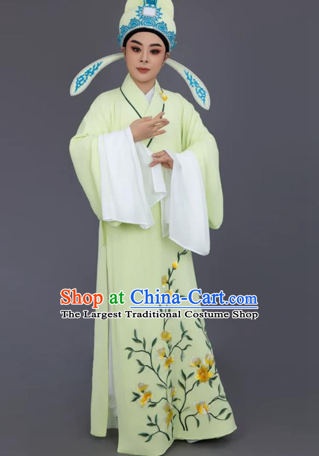 Yue Opera Xiaosheng Costume Liang Shanbo Traditional Scholar Clothing Ancient Chinese Young Male Yellow Robe