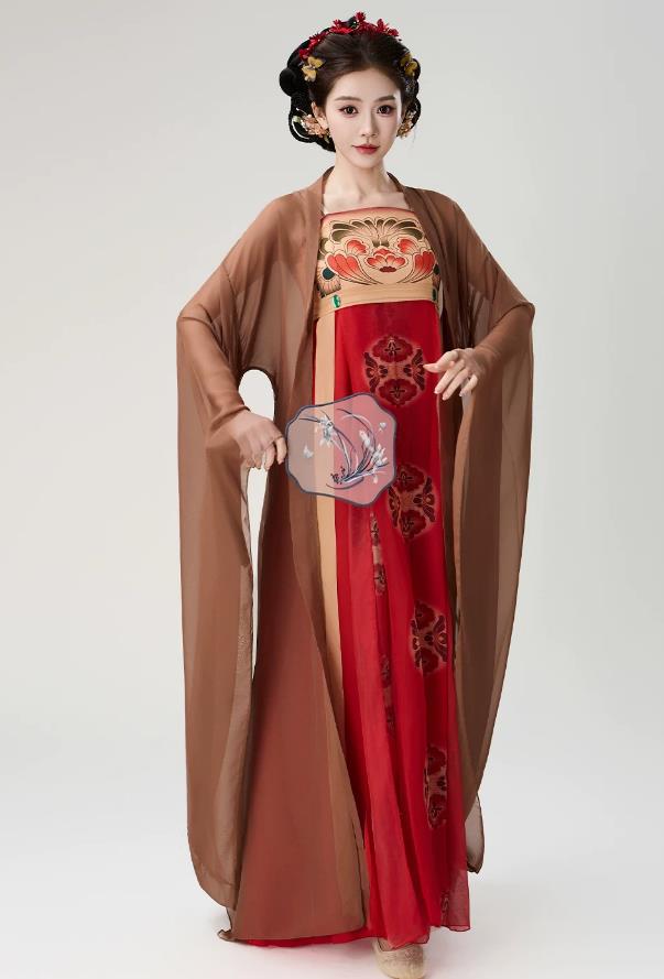 Zan Hua Shi Nv Tu Classical Dance Costume Large Sleeve Han Tang Style Stage Performance Clothing Chinese Dance Dress